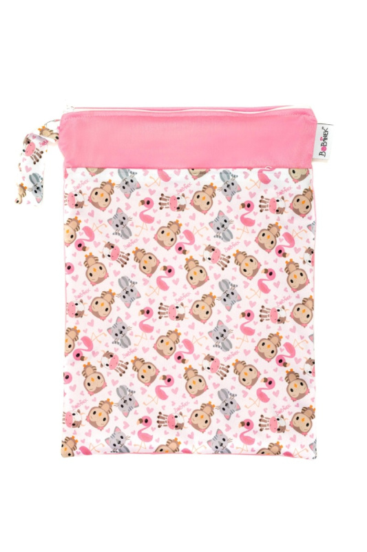 Bobánek Nepromokavá taška normal - Růžová zvířátka 30 x 36 cm
