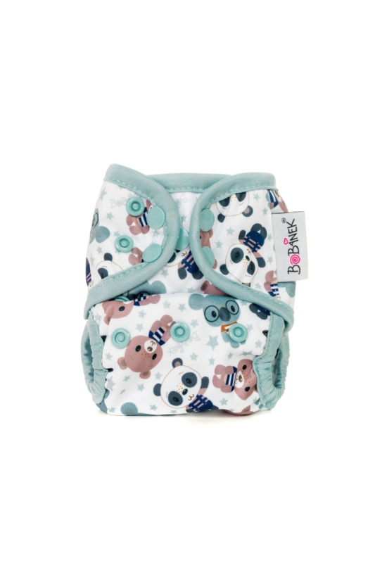 Bobánek Novorozenecké svrchní kalhotky patentky - Medvídci v triku