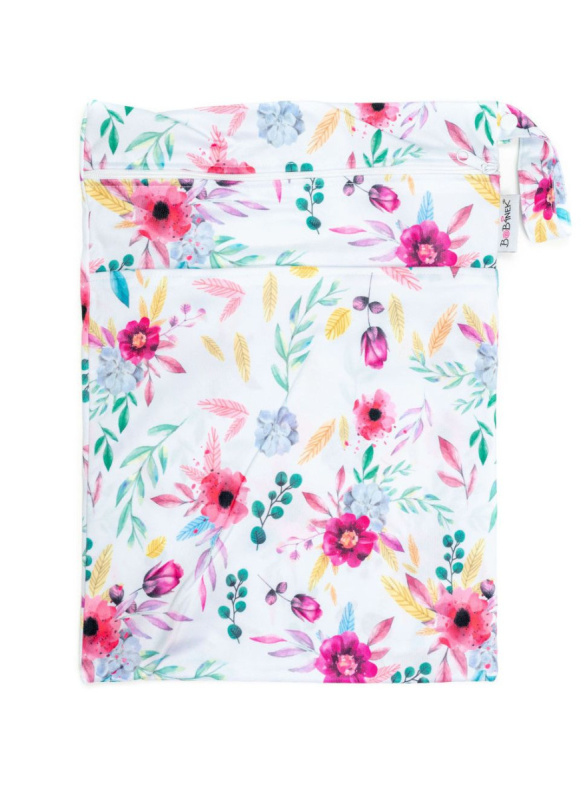 Bobánek Nepromokavá taška normal - Růžové květiny, 30x36cm