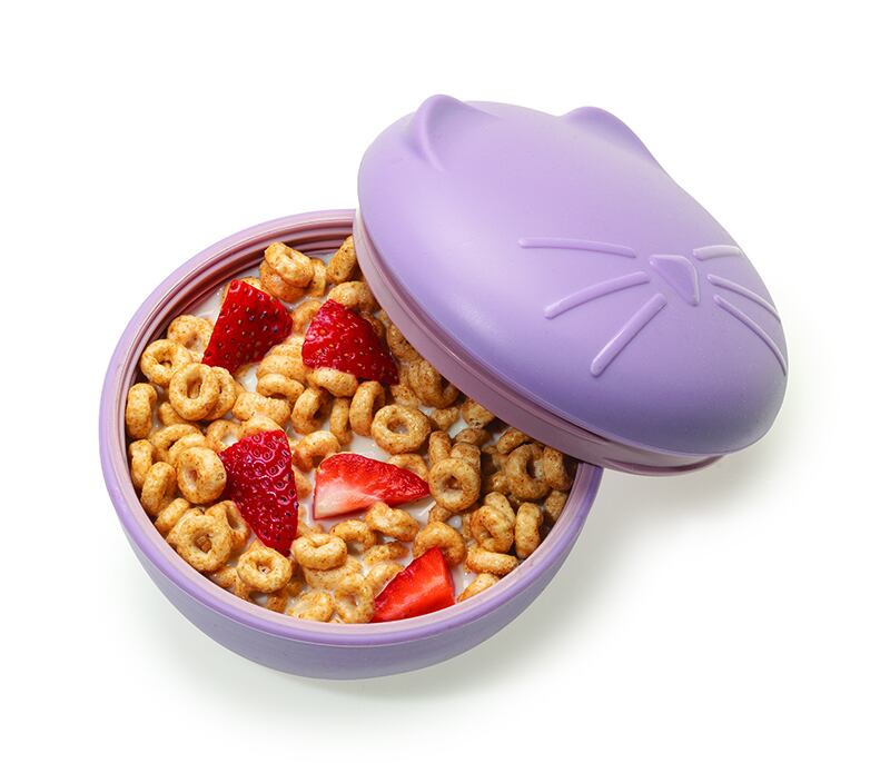 Melii Silikonová krabička na svačinu s víčkem Kočka - 350 ml