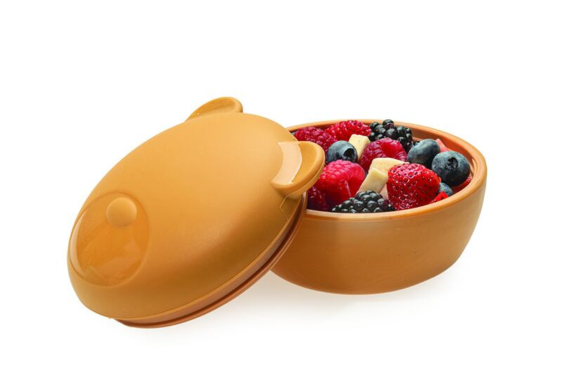 Melii Silikonová krabička na svačinu s víčkem Medvěd - 350 ml