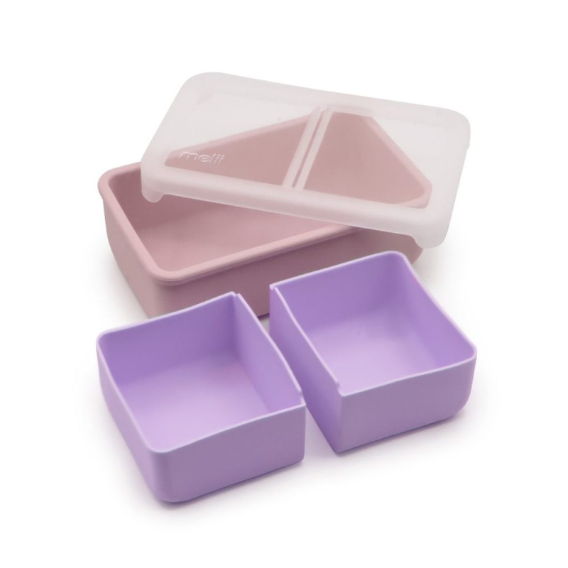 Melii Silikonový bento box na svačinu 700 ml - růžový/fialový