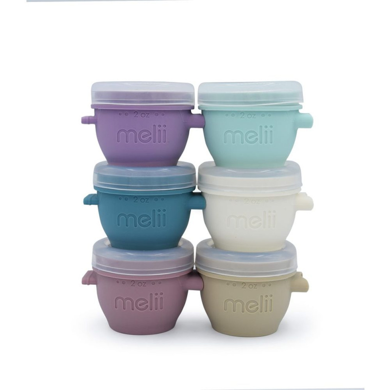 Melii Silikonové kelímky na potraviny Snap&Go 59 ml - 6ks - Luxe pastelové