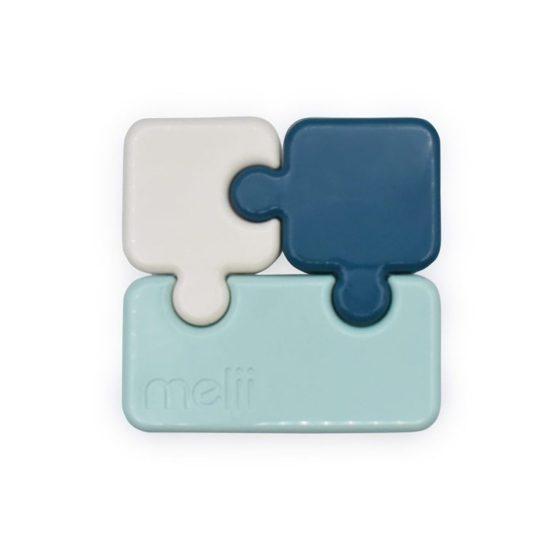 Melii Svačinový box Puzzle 850 ml - Luxe mátový/modrý