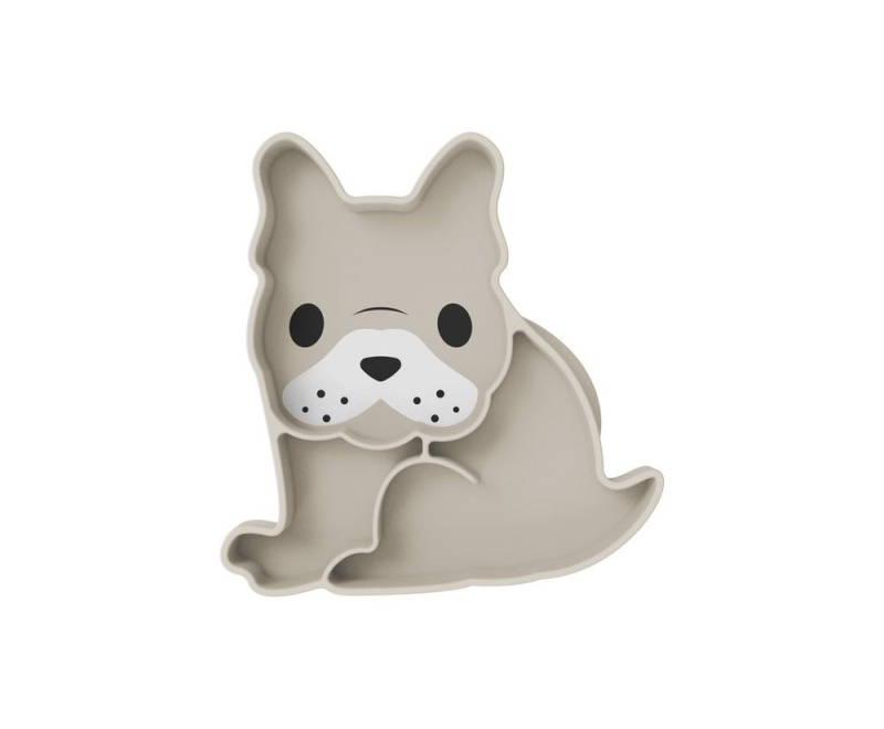 Melii Silikonový dělený talířek s přísavkou - Luxe Buldoček