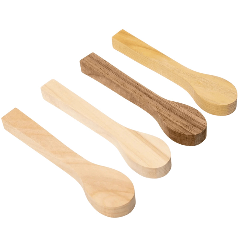BeaverCraft sada dřevěných polotovarů na vyřezávání lžic bb2 (třešeň, lípa, moruše, ořech)