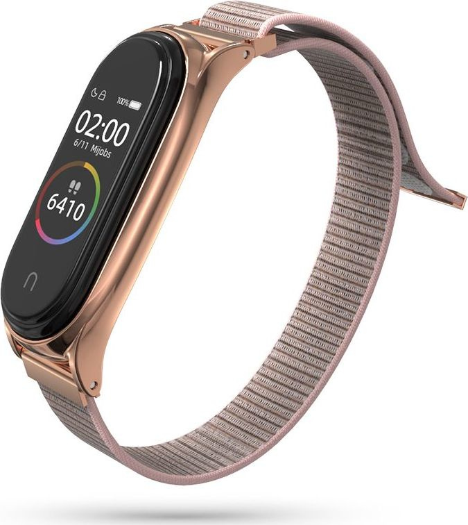 Tech-Protect Řemínek pro Xiaomi Mi Band 5 / 6 - Tech-Protect, Nylon Rose