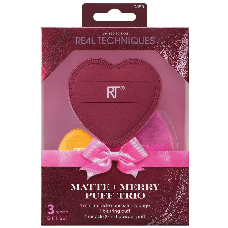 Real Techniques Matte + Merry Puff Trio sada aplikátorů