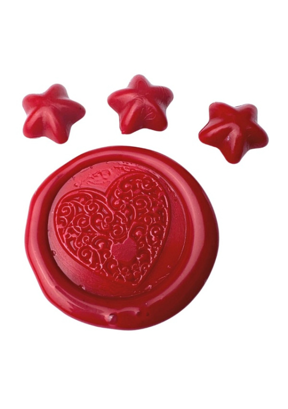Creatissimo - Vosk pro pečetění ve tvaru Hvězdičky Červená - 50 g Creatissimo