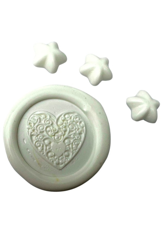Creatissimo - Vosk pro pečetění ve tvaru Hvězdičky Bílá - 50 g Creatissimo