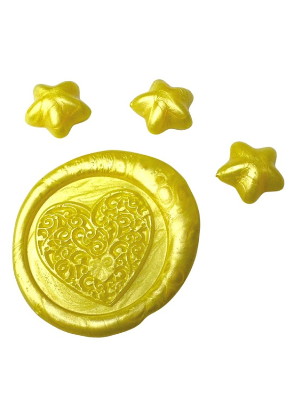 Creatissimo - Vosk pro pečetění ve tvaru Hvězdičky Žlutá - 50 g Creatissimo