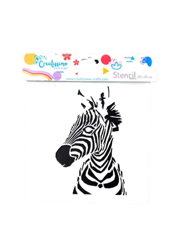Creatissimo - plastová šablona Zebra 20 x 20 cm Creatissimo