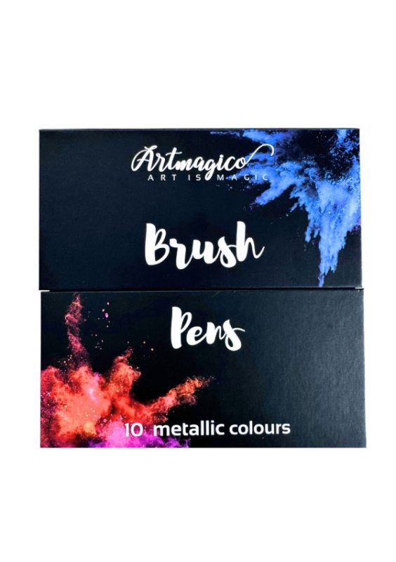 Artmagico Brush pens 10 ks metalické odstíny 181967 Artmagico