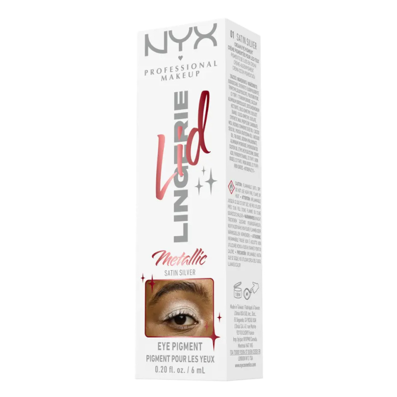 NYX Professional Makeup Tekuté oční stíny Lid Lingerie 01 Satin Silver