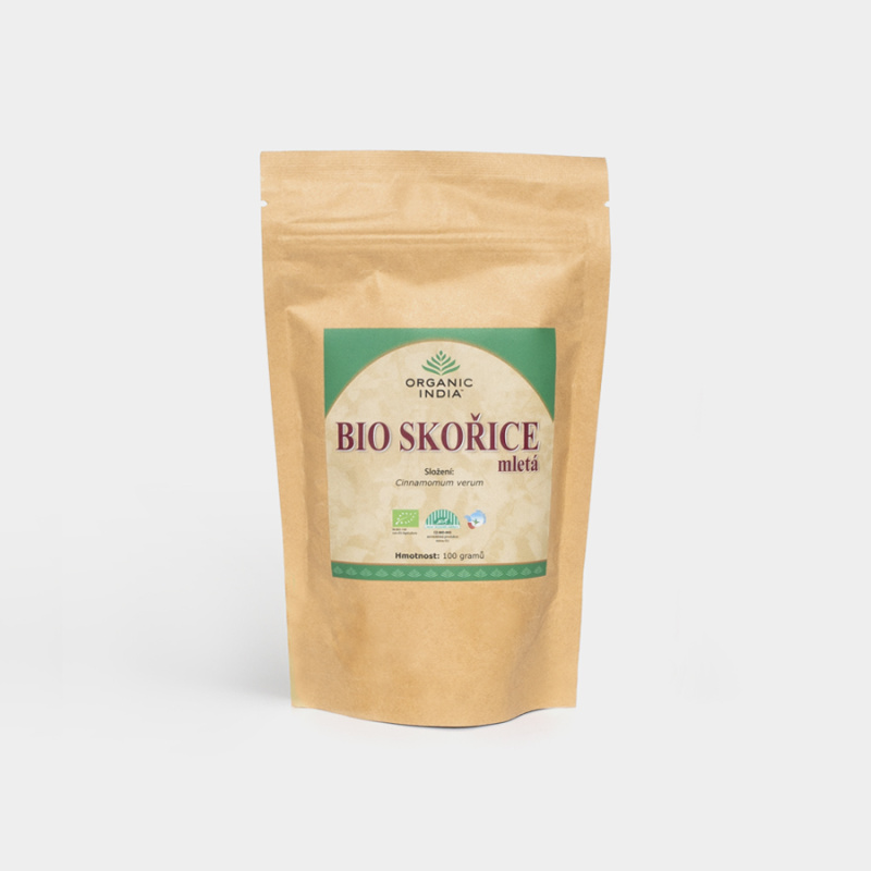 ORGANIC INDIA Skořice pravá cejlonská mletá, Organic India, 100 g