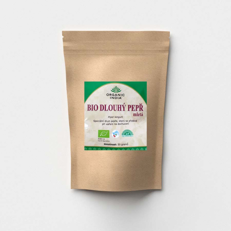 ORGANIC INDIA Dlouhý pepř BIO, Organic India,  50g