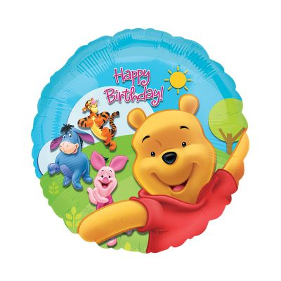 Balónek fóliový Happy Birthday Medvídek Pú Albi