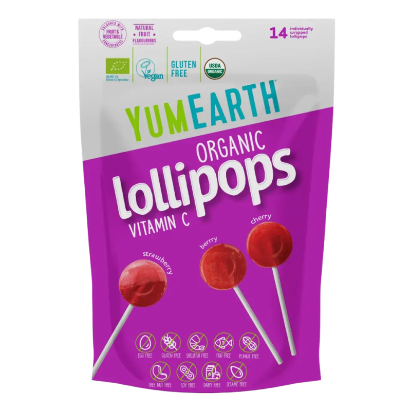 YumEarth BIO Ovocná lízátka s vitaminem C 87 g