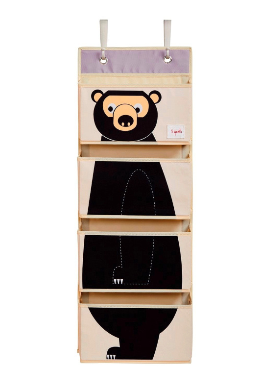 3 Sprouts závěsný organizér na zeď a dveře Bear black