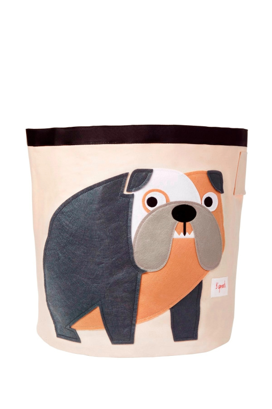 3 Sprouts úložný koš na hračky Bulldog Grey