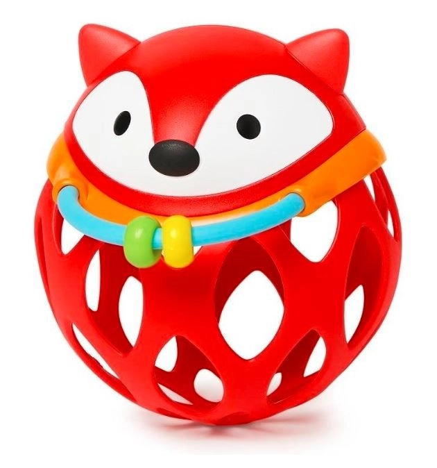 SKIP HOP Chrastítko na rozvoj motoriky kulaté do ruky Liška 3m+