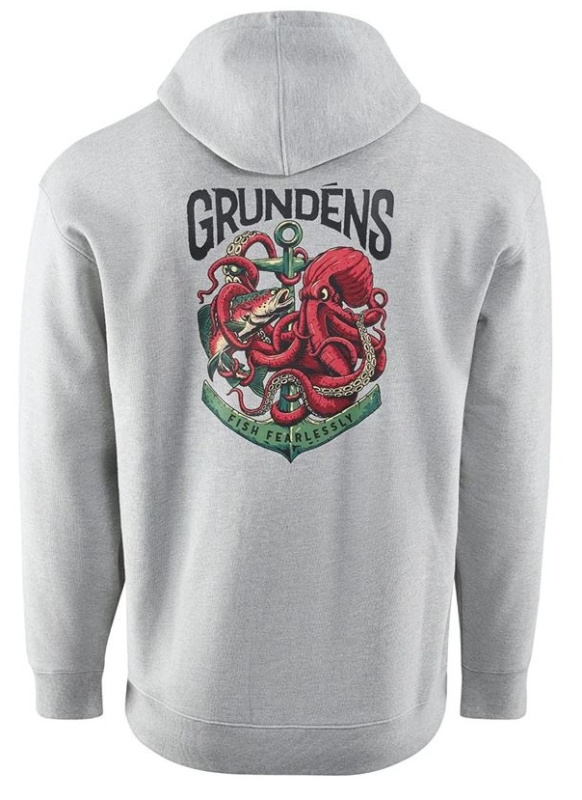 Grundéns mikina displacement dwr hoodie octo-trout athletic heather - m