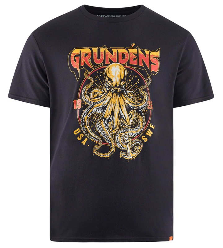 Grundéns tričko rocktopus ss t-shirt black - xl