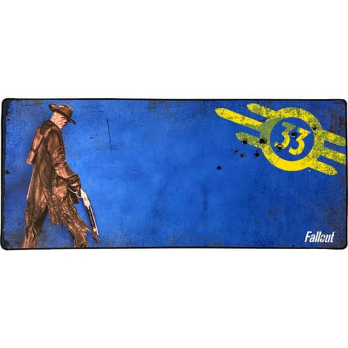 DEVplus Herní podložka Fallout - Cooper Shots XL Modrá/Žlutá