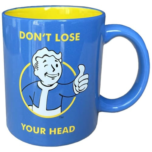 DEVplus Hrnek Fallout Don't Lose Your Head 325 ml Modrá/Žlutá