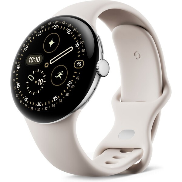 Google Pixel Watch 4 45mm Porcelain Stříbrná