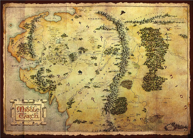 AQUARIUS Puzzle Hobit: Mapa Středozemě 1000 dílků