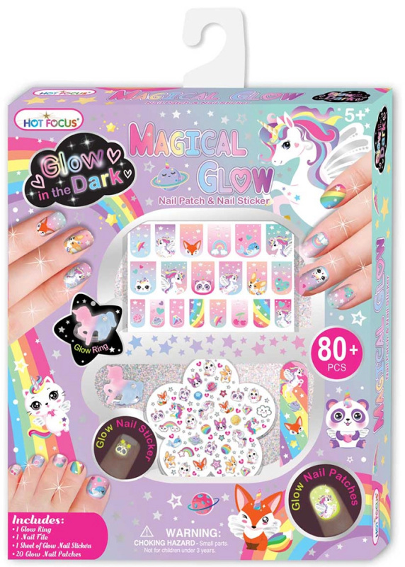 Sada na nehty zvířátka svítící ve tmě