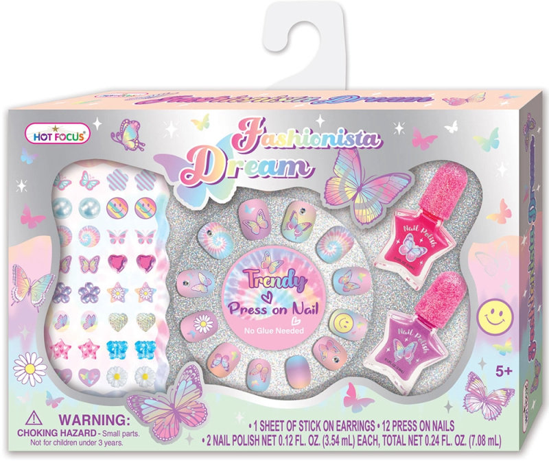 Sada laků a samolepek na nehty Motýl