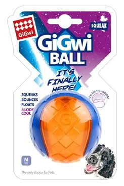 Hračka pes GiGwi Ball míček M transparentní modro/oran 1 ks