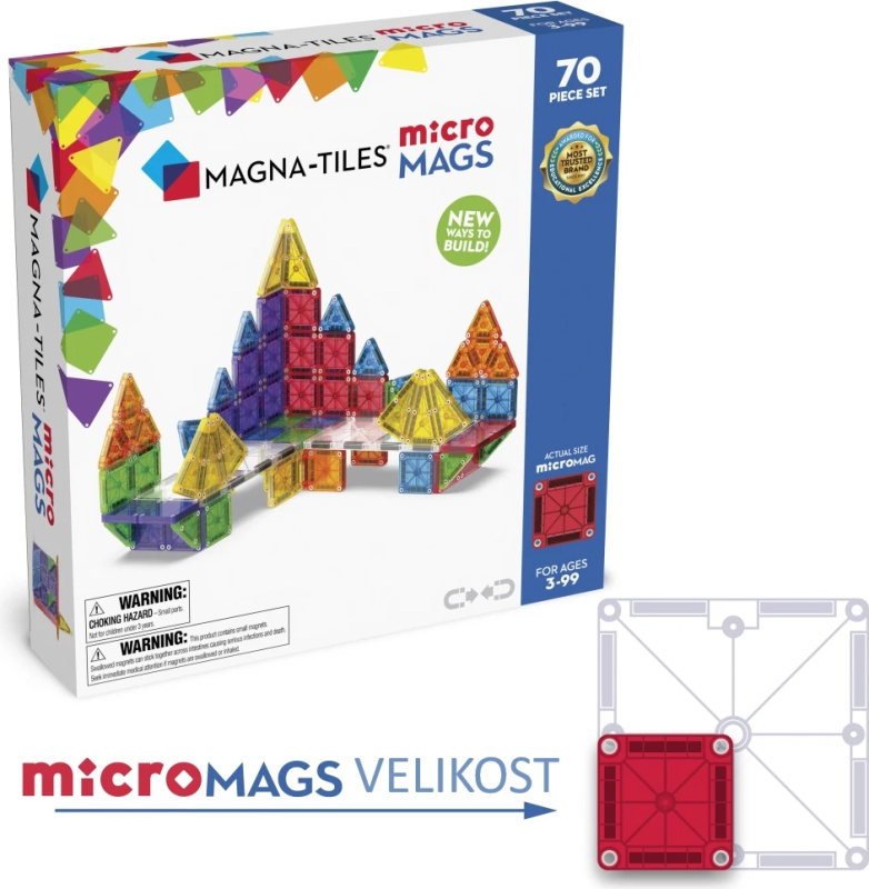 Magna-tiles magnetická stavebnice micromags 70 dílků