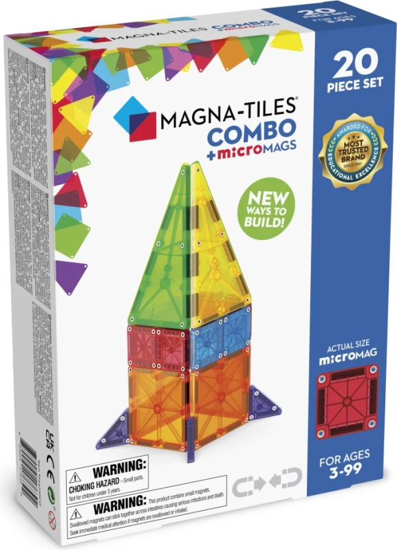 Magnetická stavebnice MAGNA-TILES Combo microMAGS, 20 dílků