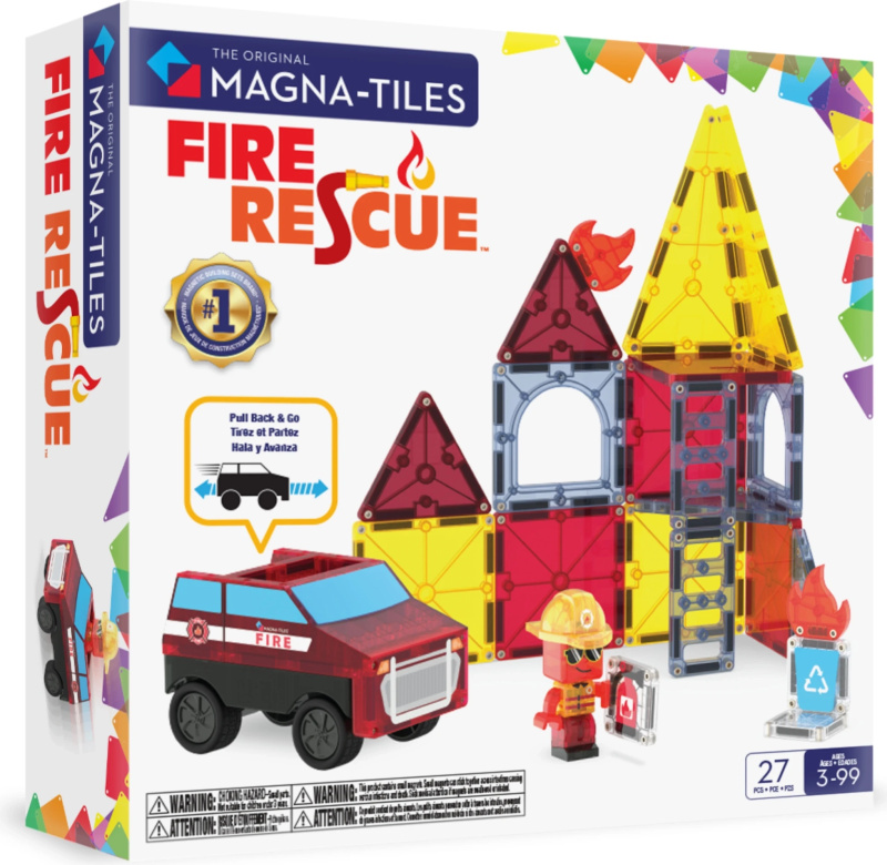MAGNA-TILES magnetická stavebnice hasiči (27 dílků)