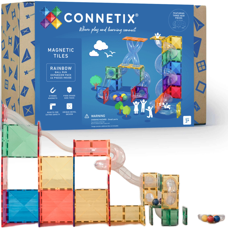 Connetix Ball Run rozšiřující sada – magnetické stavebnice, 66 dílů
