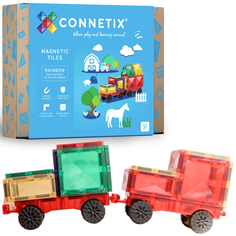 Connetix Rainbow Motion Pack magnetické stavebnice 24 dílů
