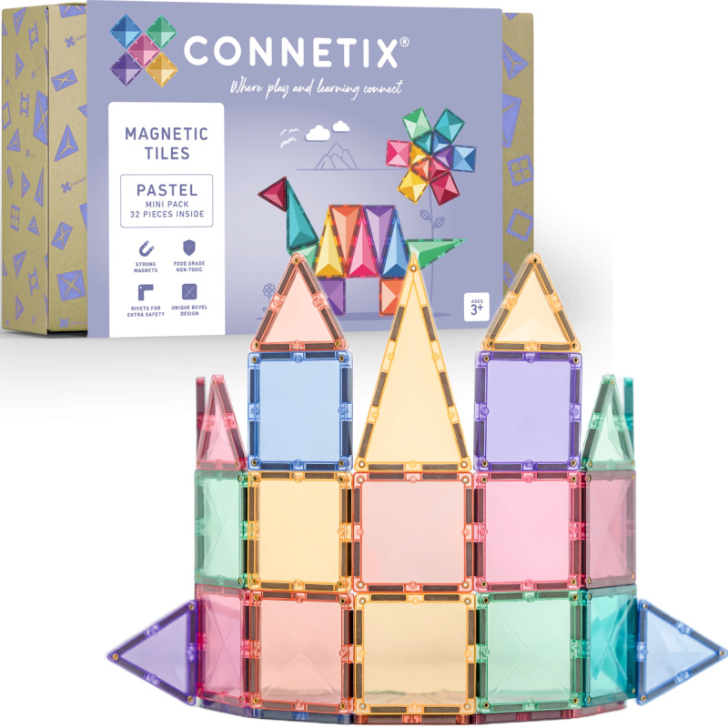 Connetix Pastel Mini Pack magnetické stavebnice 32 dílů