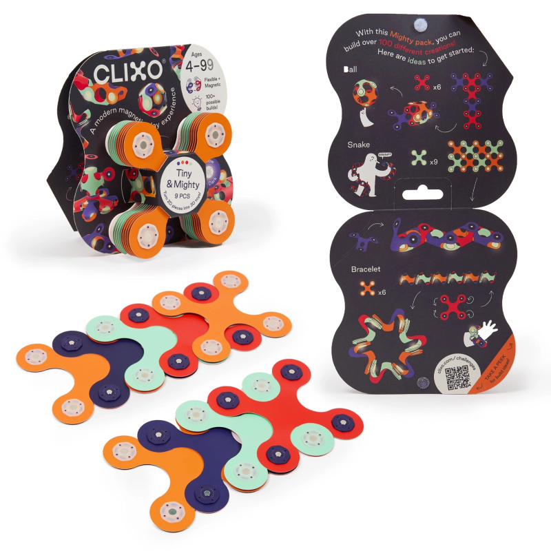 CLIXO Tiny & Mighty Space - magnetická stavebnice 9 kusů