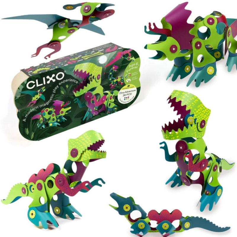 Clixo magnetická stavebnice DINO, 36 dílků
