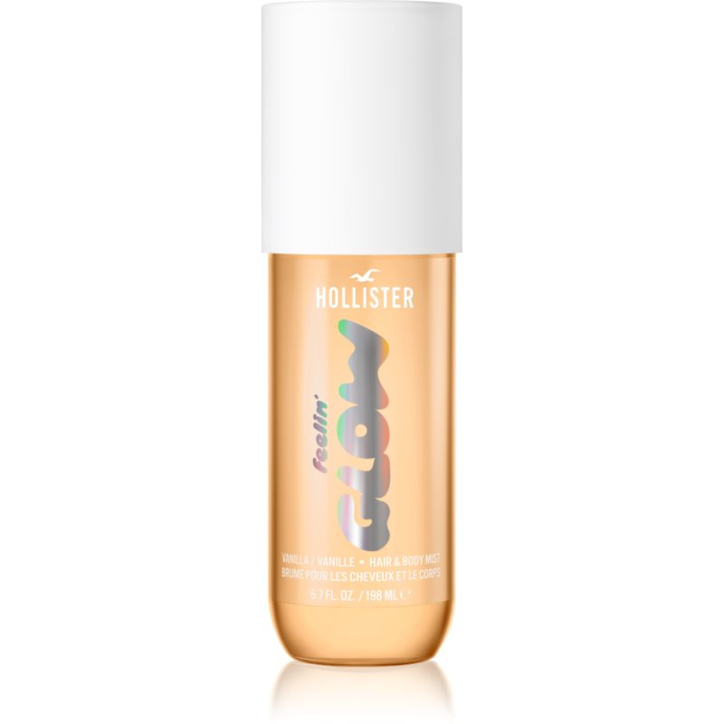 Hollister Feelin' Glow parfémovaná mlha na tělo a vlasy pro ženy Vanilla 198 ml
