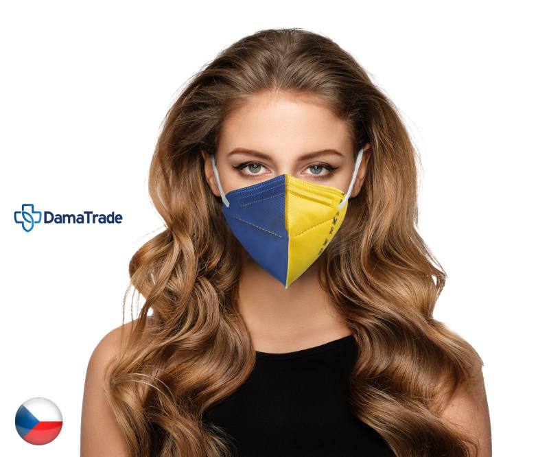 DAMA TRADE s.r.o. 10x Český respirátor FF2 - Ukrajina "Jsme s Vámi 2" (Nákupem přispíváte na sbírku na Ukrajinu)