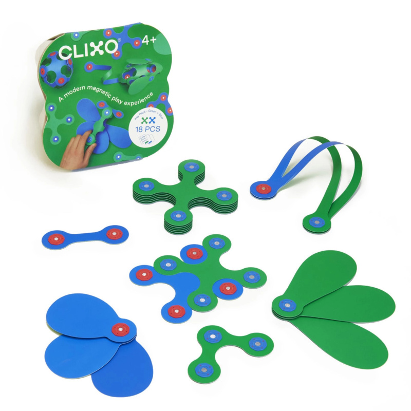 CLIXO magnetická stavebnice Itsy - zelená/modrá