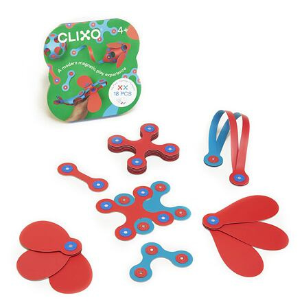 Clixo Flexibilní magnetická stavebnice 18 ks Flamingo/tyrkysová
