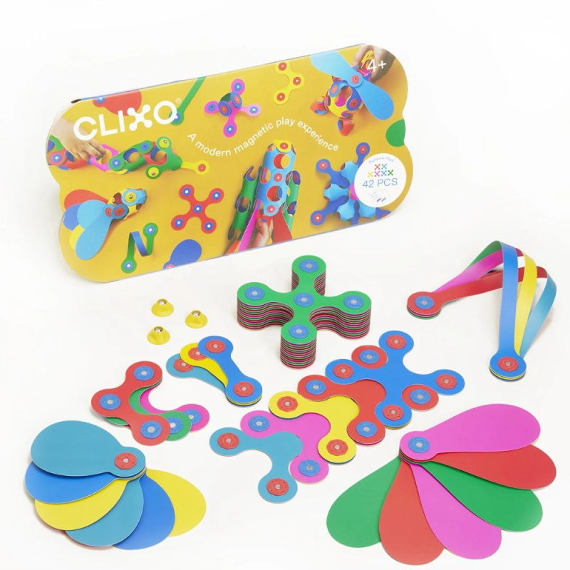 Clixo Flexibilní magnetická stavebnice 42 ks Duha