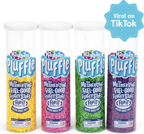 Educational insights - Pluffle® – fialová, zelená, růžová a žlutá – sada 4 ks PlayFoam