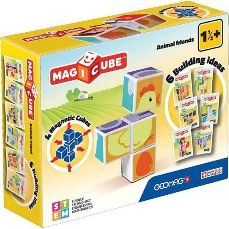 GEOMAG Magnetické kostky Magicube Veselá zvířátka