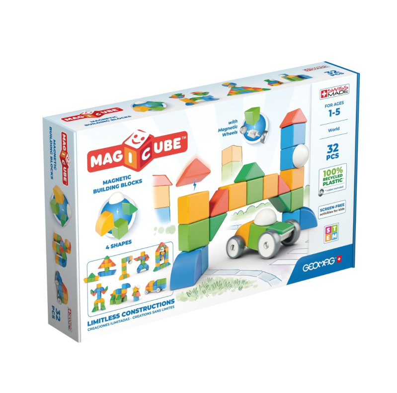 GEOMAG Magnetické kostky Magicube Shapes - Svět 32 dílů